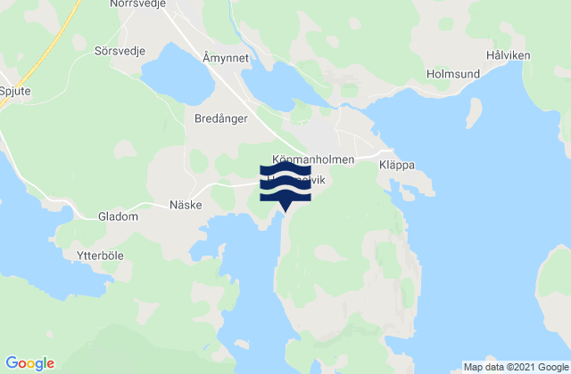 Köpmanholmen, Sweden潮水