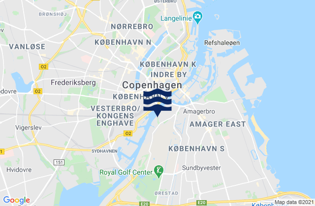 København, Denmark潮水