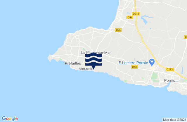 La Plaine-sur-Mer, France潮水