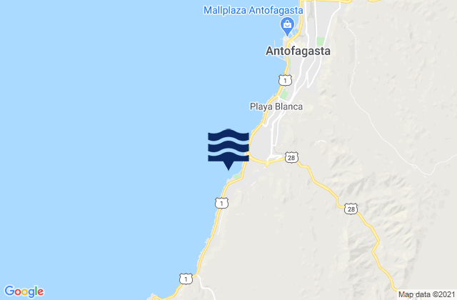 La Puntilla (Antofagasta), Chile潮水