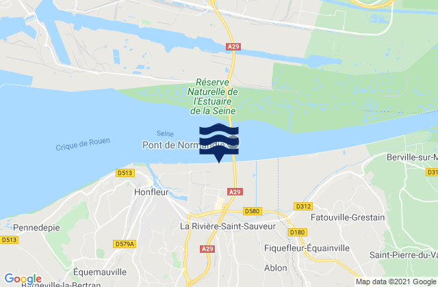 La Rivière-Saint-Sauveur, France潮水