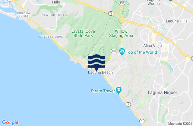 Laguna Beach - Rockpile, United States潮水