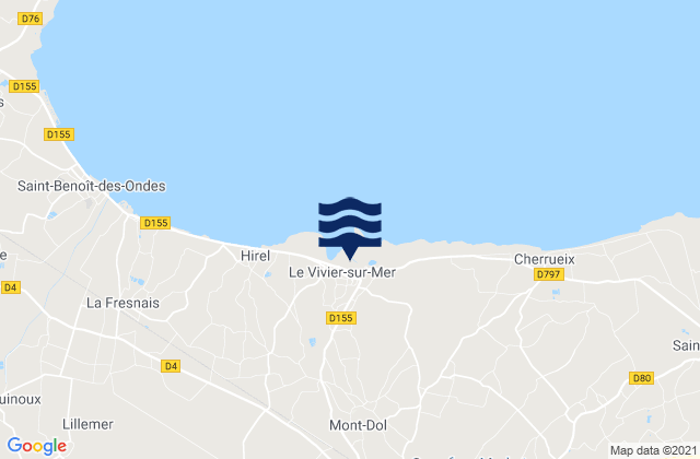 Le Vivier-sur-Mer, France潮水