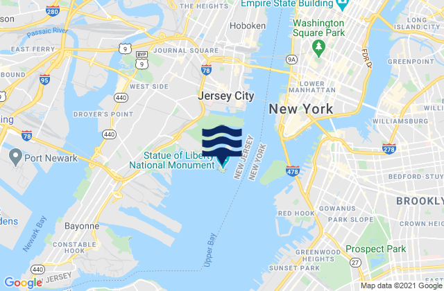 Liberty Island, United States潮水
