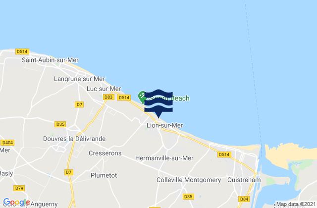 Lion-sur-Mer, France潮水