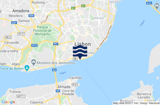 Lisbon, Portugal潮水