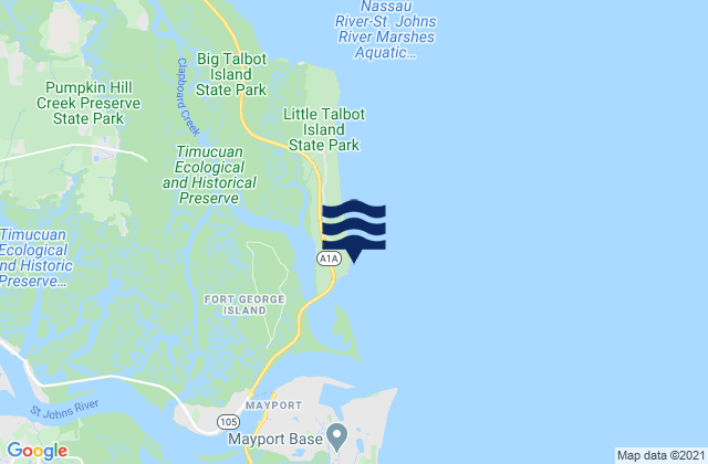 Little Talbot Island Ocean, United States潮水