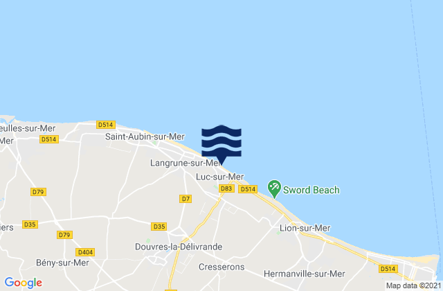Luc-sur-Mer, France潮水