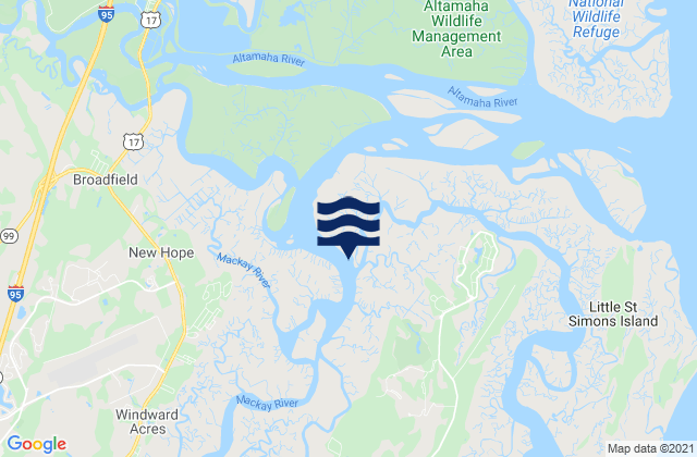 Mackay River (ICWW) Buttermilk Sound, United States潮水