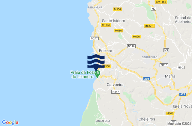 Mafra, Portugal潮水