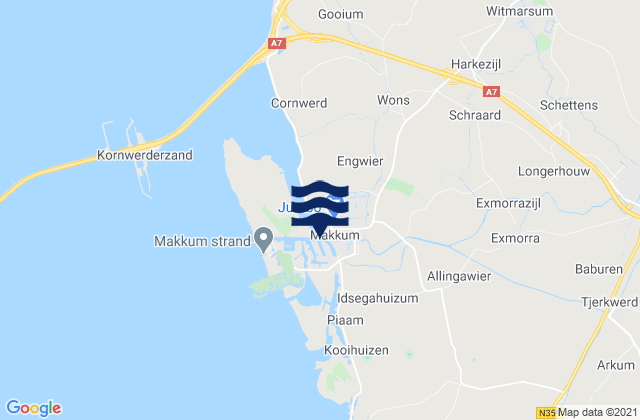Makkum, Netherlands潮水