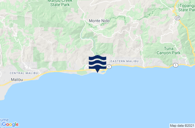 Malibu Beach, United States潮水