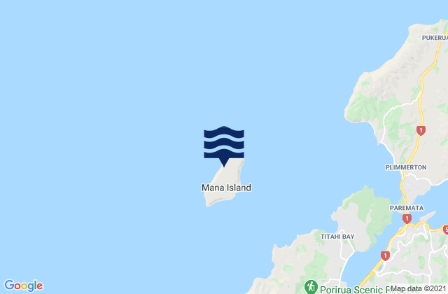 Mana Island, New Zealand潮水
