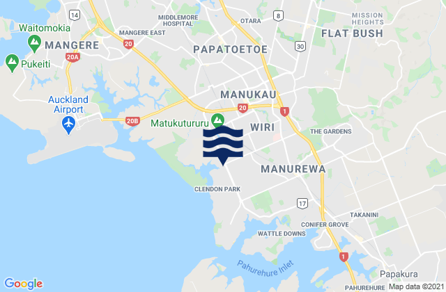 Manukau City, New Zealand潮水