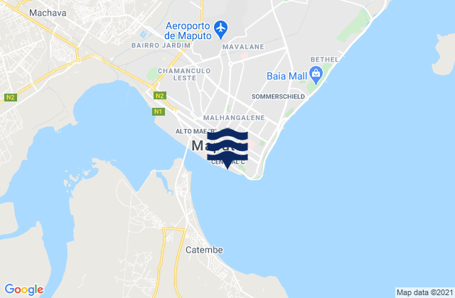 Maputo, Mozambique潮水
