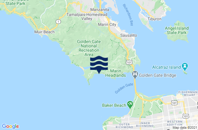 Marin Peninsula, United States潮水