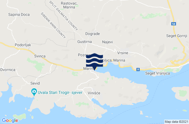 Marina, Croatia潮水