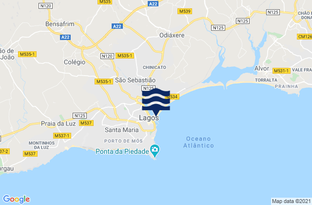 Marina de Lagos, Portugal潮水