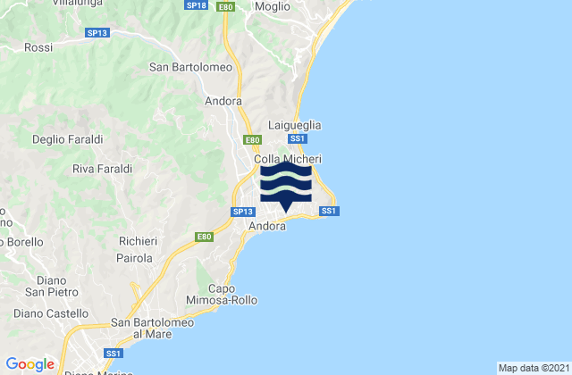 Marina di Andora, Italy潮水