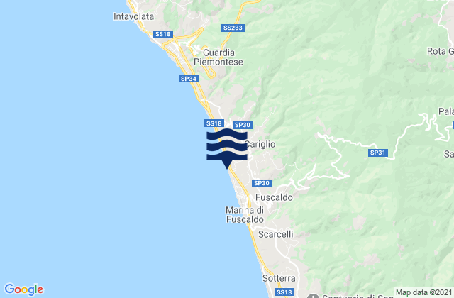 Marina di Fuscaldo, Italy潮水