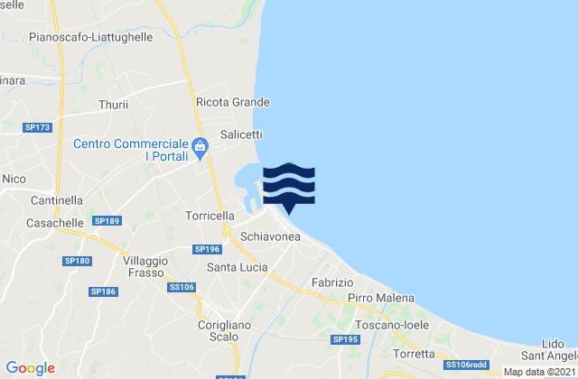 Marina di Schiavonea, Italy潮水