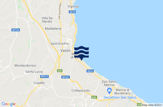 Marina di Vasto, Italy潮水