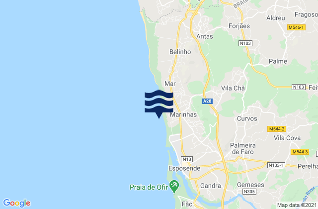 Marinhas, Portugal潮水