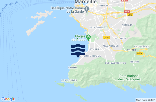 Marseille - Colombet, France潮水