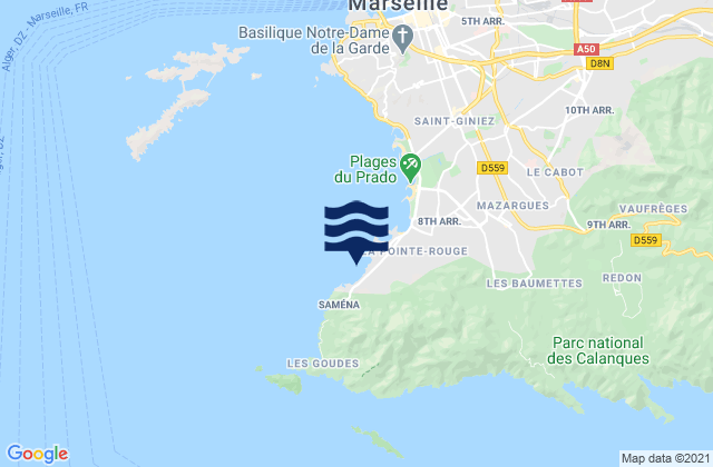 Marseille - La Verrerie, France潮水