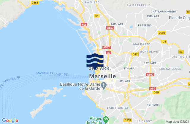 Marseille-Fos Port, France潮水