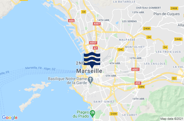 Marseille 03, France潮水