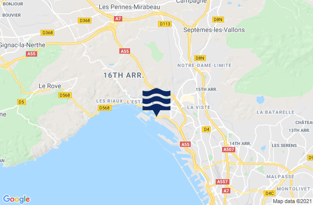 Marseille 16, France潮水