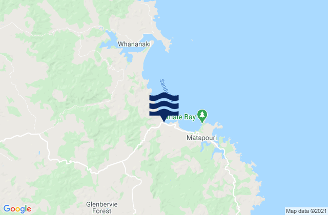Matapouri Beach, New Zealand潮水