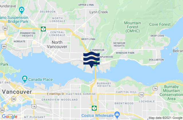 Metro Vancouver Regional District, Canada潮水