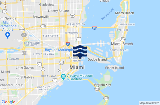 Miami River Entrance, United States潮水