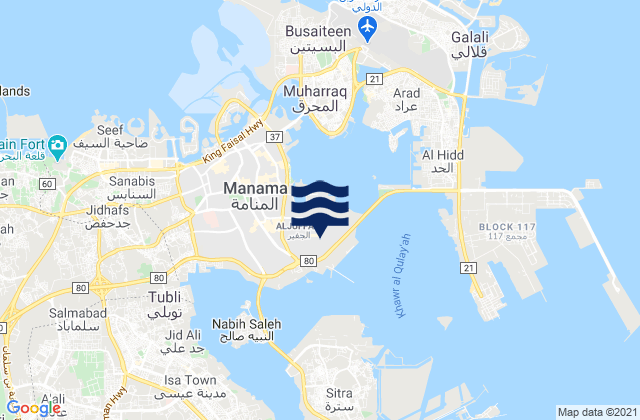 Mina Sulman (Bahrain), Saudi Arabia潮水