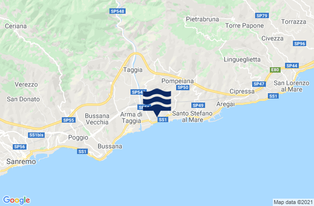 Montalto Ligure, Italy潮水