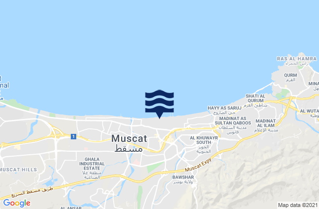 Muḩāfaz̧at Masqaţ, Oman潮水