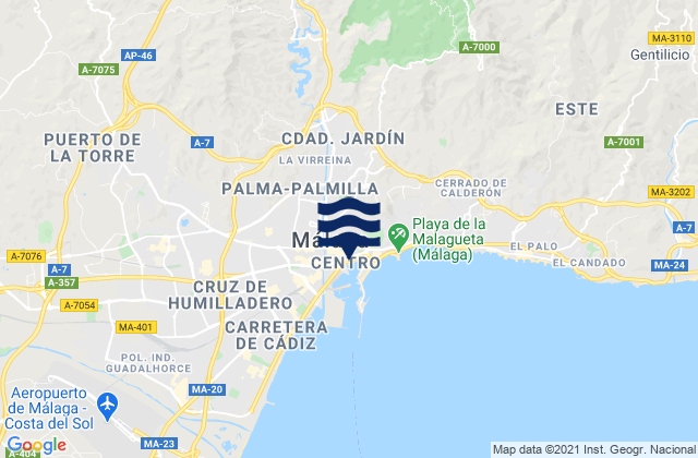 Málaga, Spain潮水
