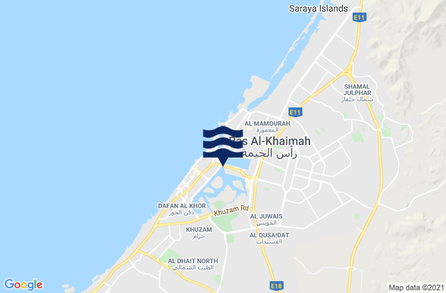 Mīnā’ Şaqr, United Arab Emirates潮水