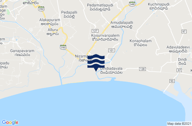 Nizampatam, India潮水