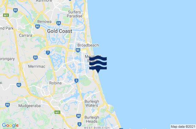 Nobby Beach, Australia潮水