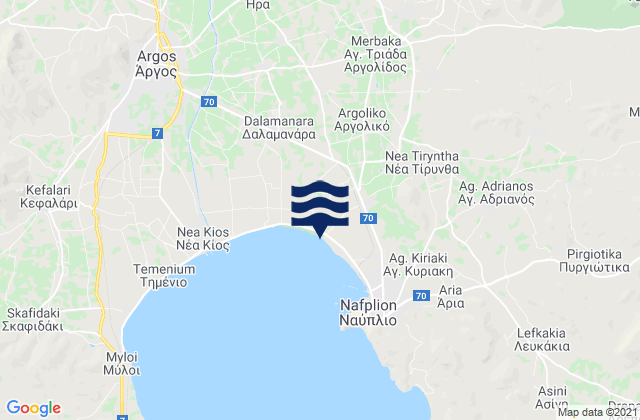 Nomós Argolídos, Greece潮水