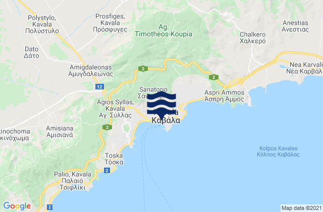 Nomós Kaválas, Greece潮水