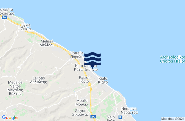Nomós Korinthías, Greece潮水