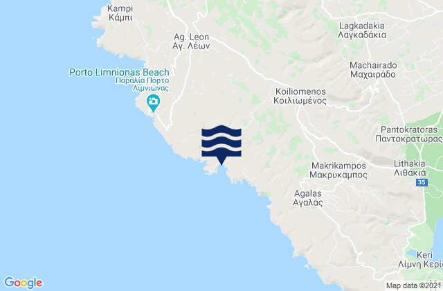 Nomós Zakýnthou, Greece潮水