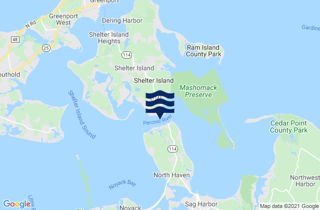 North Haven Peninsula north of, United States潮水
