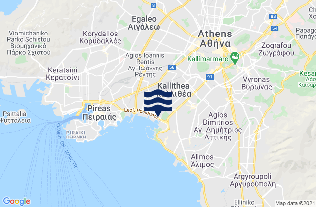 Néa Ionía, Greece潮水
