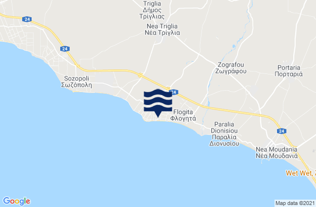 Néa Plágia, Greece潮水