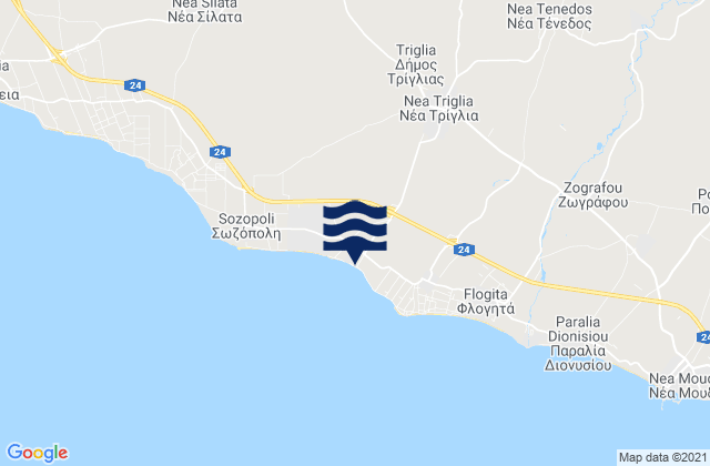 Néa Tríglia, Greece潮水